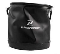 Seau de pêche pliable de 4 à 5 L fabriqué en EVA imperméable, parfait pour les appâts vivants et le nettoyage de la voiture, facile à nettoyer après utilisation (noir)