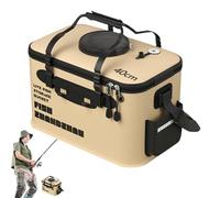 Seau de pêche pliable, seau de pêche léger avec couvercles, sac de pêche en maille respirante, seau de protection portable pour poissons 30 x 19,8 x 18,8 cm/39,9 x 24,9 x 21,8 cm pour les voyages en