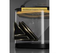 Seau de pêche transparent avec construction EVA durable, design pliable et stabilité améliorée grâce à des blocs de renfort triangulaires, parfait pour le stockage de poissons vivants (10 l)