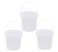 Seau de Peinture avec Couvercle, 3 pièces, 2l, Transparent, Portable, en PP épais, pour Peinture, Eau, Artisanat d'art, Garage