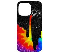 Seau de Peinture Spatiale Arc-en-Ciel Tie Dye Surreal Galaxy Coque pour iPhone 14 Pro Max