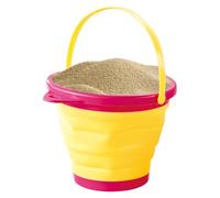 Seau De Plage en Silicone - 19,5 X 22,5 Cm, Seau De Sable, Couleurs Vives, Amusant en Plein Air | Coquilles De Lac pour, Jardin, Piscine, Arrière-Cour, Rangement Imaginatif, Peu Encombrant, FA