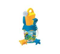 Seau De Plage Schtroumpf 19 Cm + Arrosoir + Tamis + Rateau Pelle + 2 Moules A sable