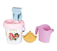 Seau de plage SMOBY Disney Princess 17 cm avec pelle, râteau, tamis, arrosoir et moule Sable, rose, 18 mois et +