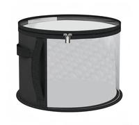 Seau de rangement pliable léger avec poignée renforcée, sac de rangement à bord rond adapté pour chapeaux, vêtements, écharpes et jouets (noir)