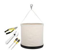 Seau De Rangement Pour Outils | Sac À Outils Rond En Toile - Porte-Outils Robustes Avec Crochet Porte-Charge Pour Garage Chantier Soudage Entrepôt Électricien Jardinage