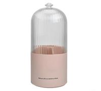 Seau de rangement rotatif en plastique avec couvercle anti-poussière multi-compartiments pour pinceaux de maquillage pour bureau 11 x 11 x 23 cm (rose)