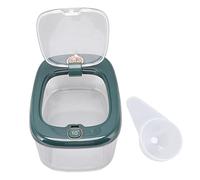 Seau de ranget de riz transparent transparent l'organisateur de cuisine de matériau PP durable (Vert)