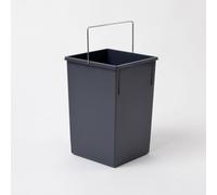 Hailo 1008879 intérieur Poubelle en Plastique avec poignées Chrome Poubelle à Pédale 15 l, 35 x 23 x 22 cm Gris foncé