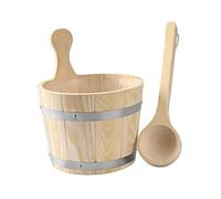 Seau de sauna en bois et louche - 5 L - Outil de bain - Baril pour la maison, le sauna, la chambre, l'hôtel, le spa