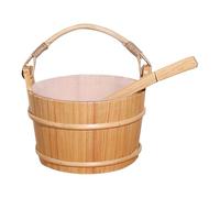 Seau de sauna en bois - tonneau en bois avec louche, seau de sauna en bois fait à la main, louche, hammam, accessoires de bain, de bain, douche, longue poignée, outils de bien-être, relaxation