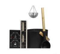 Seau de sauna et louche en bois de pin avec poignée | Poignée ergonomique en bois, versement facile de l'eau, s'adapte aux saunas standard, design traditionnel