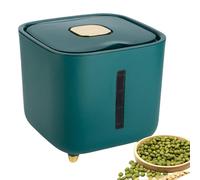 Seau de stockage de riz - Conteneur hermétique de 10 kg avec fenêtre transparente | Distributeur de céréales, de farine et de nourriture sèche pour garde-manger et cuisine | Bac à riz pour chien, chat