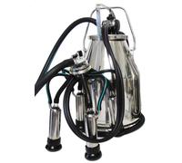 Seau de traite adapté GEA. en acier inoxydable, 25 L avec couvercle + griffe à lait + manchons trayeurs