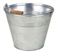 Seau d'eau en zinc avec poignée de transport en bois - 10 l - Idéal comme pot de fleur et décoration de jardin
