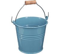 Seau Déco Métal Anse Bois Pot de Fleurs Bleu 16cm Maritim 2er Set
