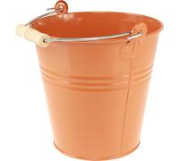 Seau Déco Métal Cache-pot Marron Orange Ø22cm H21,5cm 6L Pot de Fleurs Vintage Pot de Plantes