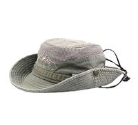 Seau d'escalade broderie chapeaux visière coton extérieur homme pêcheur filet chapeau cabine plein air camping, kaki, taille unique