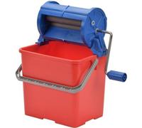 Seau d'essuyage professionnel avec presse - 6L - Bleu/Rouge