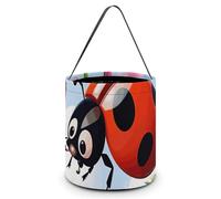 Seau d'Halloween avec poignées, sacs à friandises, sac fourre-tout à bonbons, paniers à motif coccinelle et fleur