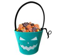 Seau d'Halloween - Fluorescent Lumineux Goody Light - Sacs en feutre pour - Pralines - Snacks - Sac d'astuces ou de traitement pour fête de goodies - Décorations de préférence d'événements