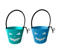 Seau d'Halloween, seaux Goody Light-up pour Halloween, fluorescence de sacs fourreaux en feutre lumineux chocolats, collations, goodies, fournitures de fête, trucs, décorations, 9.45x6,3x6,3 p