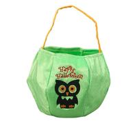 Seau d'Halloween, support de bonbons de citrouille, sac de friandises de festival, style Halloween brodé, porte-gâteries spacieux, 16x20x25cm, pour les aventures et événements nocturnes
