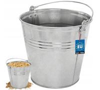 Seau en Acier Galvanisé à Poignée Ergonomique 10L - Robuste Seau Jardin, de Construction, Seau à Mortier - KOTARBAU®