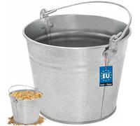Seau en Acier Galvanisé à Poignée Ergonomique 5L - Robuste Seau Jardin, de Construction, Seau à Mortier - KOTARBAU®