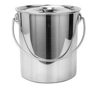 Seau en Acier Inoxydable 8L Bodet métallique Rond à l'épreuve des fuites avec Couvercle ＆ Poignée pour Aliment la Farine de Riz à Eau l'huile extérieure intérieure.