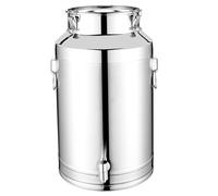 Seau en acier inoxydable avec couvercle, distributeur d'eau en acier inoxydable 9 L, qualité alimentaire 201, bidon de lait avec couvercle, joint anti-fuite et robinet pour huile de cuisine, vin, sto