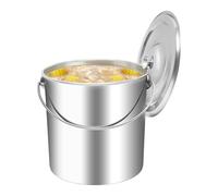 Seau en acier inoxydable avec couvercle - Récipient de rangement de cuisine de grande capacité, bac hermétique pour conservation des aliments, organiseur multifonction pour soupe, porridge, eau