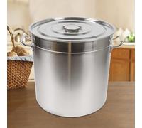 Seau en acier inoxydable avec couvercle, seau de cuisine et d'alimentation, pot de cuisine, pot à soupe pour restaurant, idéal pour le goulash et le lait