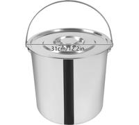 Seau en acier inoxydable, capacité 20L, durable 1,6 mm d'épaisseur, argent