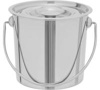 Seau en acier inoxydable, capacité de 6L, design durable et polyvalent, argent