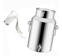 Seau en acier inoxydable de 48 l avec robinet - Pot de transport de lait, pot d'eau et baril d'huile - Idéal pour le stockage du lait et de l'huile - Robuste et étanche