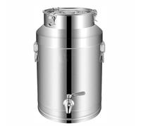 Seau en acier inoxydable de qualité alimentaire avec couvercle, baratte à lait durable et seau à vin, idéal pour le stockage du thé et des boissons, capacité de 2 à 68 l