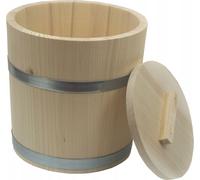 Seau en bois avec couvercle pour conserver la choucroute, 5 l
