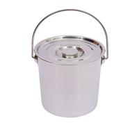 Seau en inox avec couvercle, capacité 20 litres, design robuste et polyvalent , argent, 20 litres