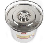 Seau en inox avec couvercle, design écologique, 20L