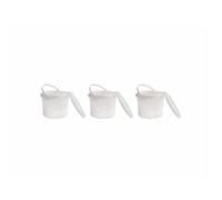 Seau en Plastique de qualité Alimentaire avec Couvercle, Blanc, 100% recyclables, 1L x 3 pièces