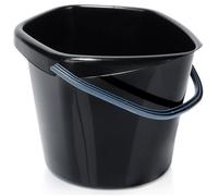 Vilde Seau de nettoyage en plastique 5 L Noir Poignée grise Bec verseur