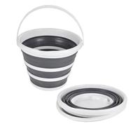 Seau en Silicone Rétractable 10L Blanc & Anthracite