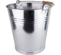 Seau en zinc 10 litres avec poignée en bois, seau décoratif, seau à cendres Seau en métal