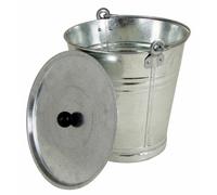 Seau En Zinc 12L Avec Couvercle Seau À Fleurs Seau D'Eau Seau En Métal Galvanisé