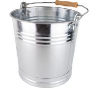 Seau en zinc 5 litres avec poignée en bois, seau décoratif, seau à cendres Seau en métal