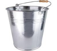 Seau en zinc de 15 litres avec poignée en bois, seau décoratif, seau à cendres Seau en métal