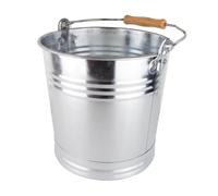 Seau en zinc de 5 litres avec poignée en bois, seau décoratif, seau à cendres en métal, seau en zinc robuste, seau polyvalent pour le jardin, la maison et la construction, différentes tailles