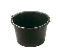 Seau évasé plastique noir 14L anse 6,3 mm MONDELIN