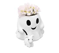 Seau fantôme d'Halloween, seau à friandises en forme de chien de marche pour l'extérieur, rangement de bureau d'Halloween, ornements fantômes, pot de fleurs pour d